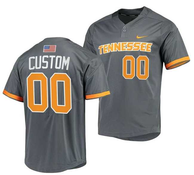 Men%27s Tennessee Volunteers Active Player Custom Grey Stitched Baseball Jersey->customized nfl jersey->Custom Jersey